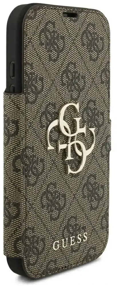 Dėklas Guess Book 4G Metal Logo do iPhone 18 Pro / 17 Pro ruda