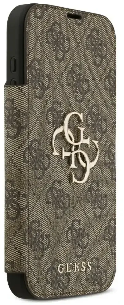 Dėklas Guess Book 4G Metal Logo do iPhone 18 Pro Max / 17 Pro Max ruda