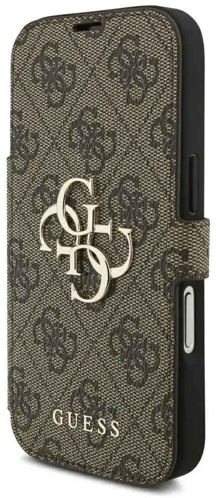 Dėklas Guess Book 4G Metal Logo do iPhone 18 Pro / 17 Pro ruda