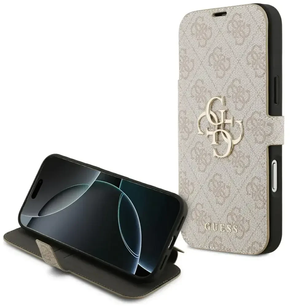 Dėklas Guess Book 4G Metal Logo do iPhone 18 Pro Max / 17 Pro Max rožinė
