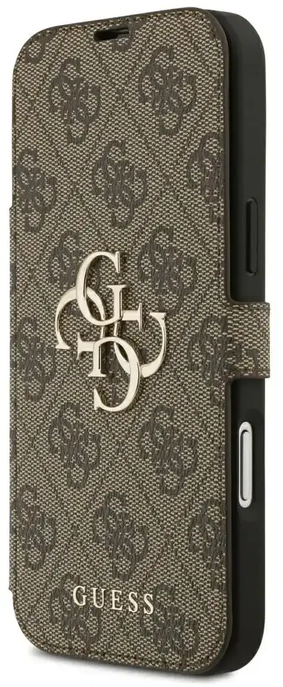 Dėklas Guess Book 4G Metal Logo do iPhone 18 Pro Max / 17 Pro Max ruda