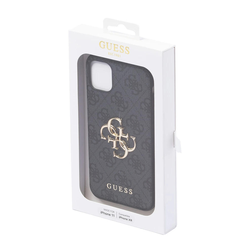 Dėklas Apple iPhone 11 Guess Big Metal Logo GUHCN614GMGGR juodos spalvos