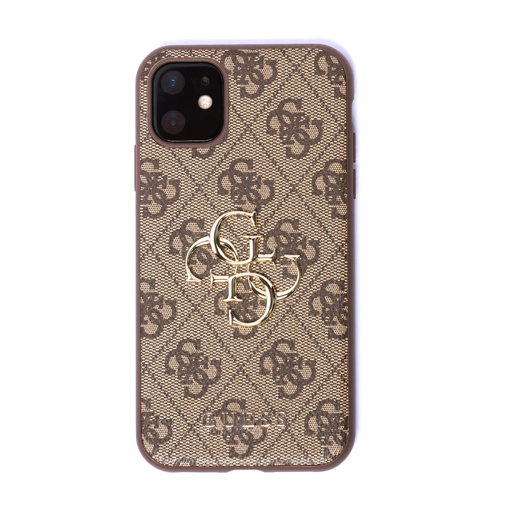 Guess Apple iPhone 11 / XR from the 4G Big Metal Logo series – dėklas telefonui rudos spalvos