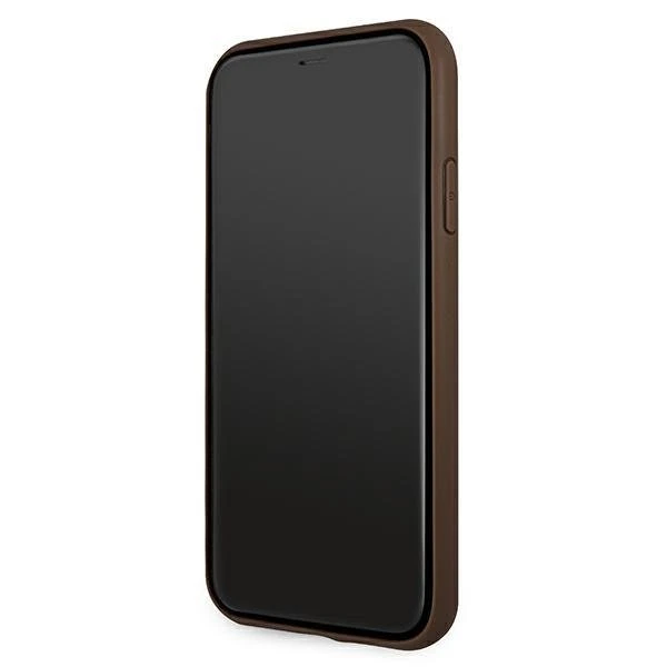 Guess Apple iPhone 11 / XR from the 4G Big Metal Logo series – dėklas telefonui rudos spalvos