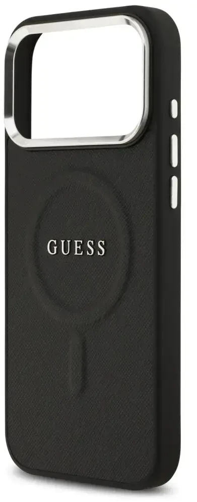 Dėklas Guess Classic Logo MagSafe telefonui 18 Pro Max / 17 Pro Max juodas