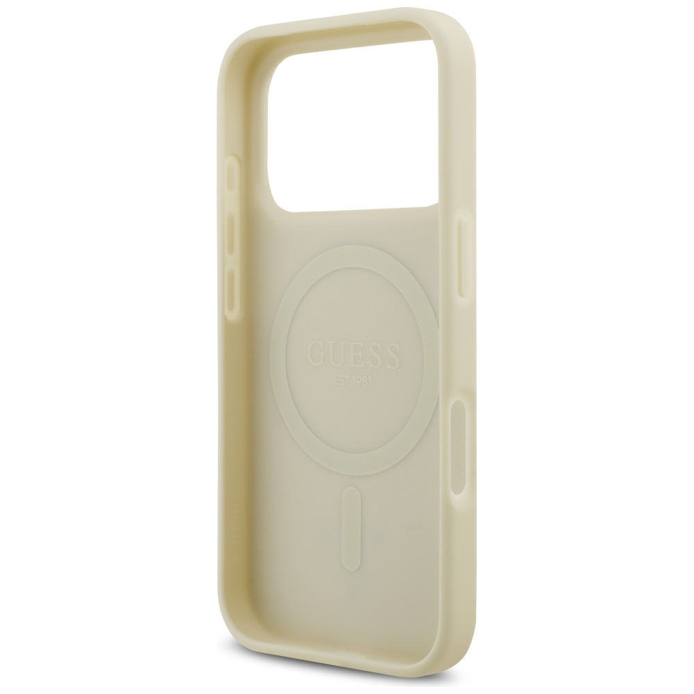 GUESS dėklas IPHONE 17 Pro, suderinamas su MagSafe GUHMP17LPCRTHCD (PU krokodilo trikampio logotipas) auksinis