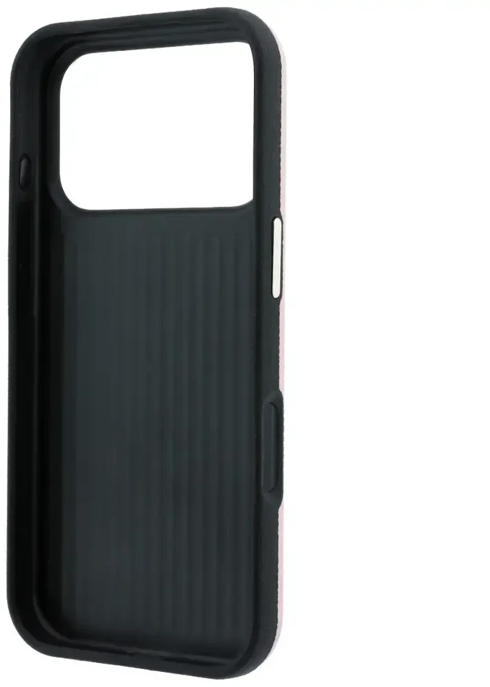 Guess Grained & Big Resin Logo dėklas, skirtas iPhone 18 Pro / 17 Pro – rožinis