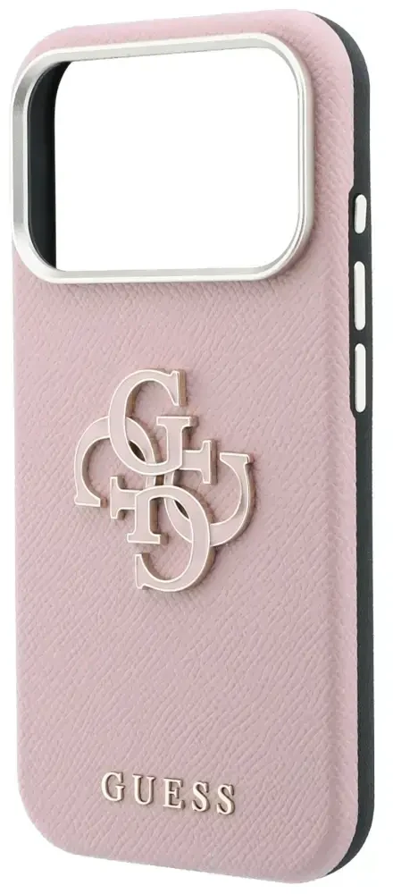 Dėklas Guess Grained & Big Resin Logo do iPhone 18 Pro Max / 17 Pro Max rožinė