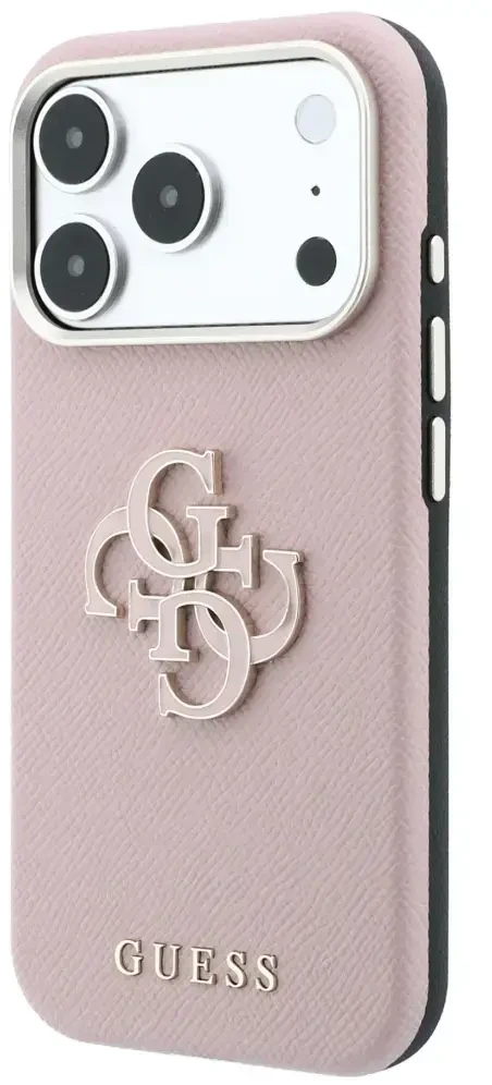 Dėklas Guess Grained & Big Resin Logo do iPhone 18 Pro Max / 17 Pro Max rožinė