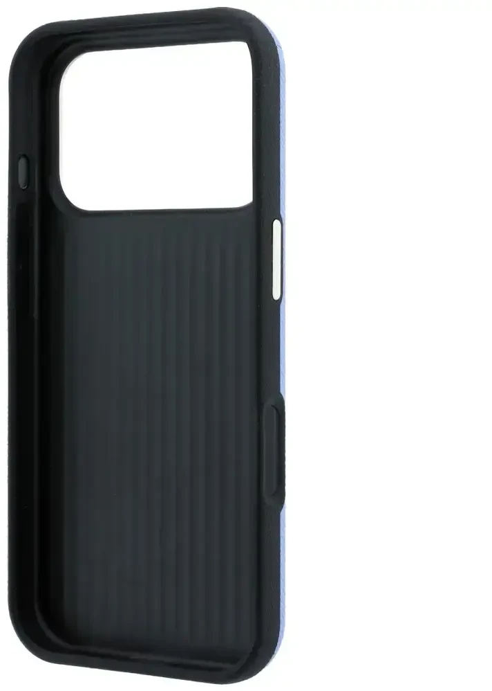 Guess Grained & Big Resin Logo dėklas, skirtas iPhone 18 Pro / 17 Pro, mėlynas