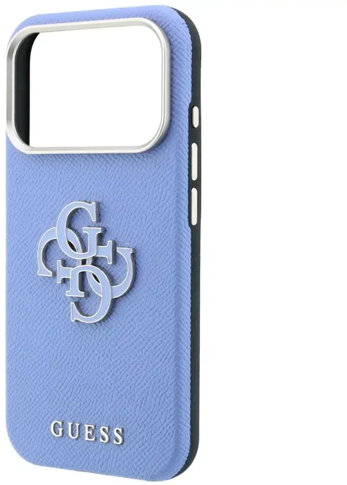 Dėklas Guess Grained & Big Resin Logo do iPhone 18 Pro Max / 17 Pro Max mėlyna