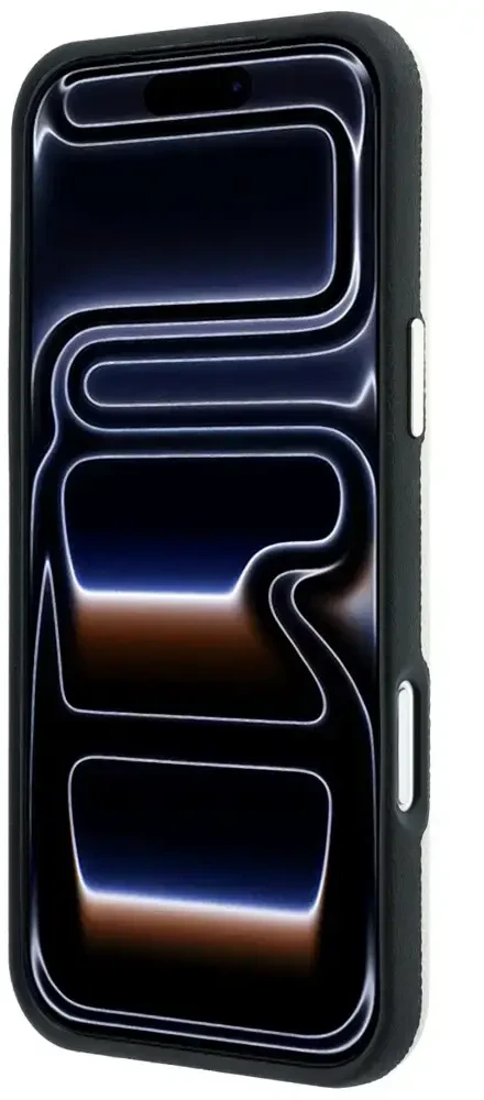 Dėklas Guess Grained Round Strass Logo MagSafe do iPhone 18 Pro / 17 Pro smėlio spalva
