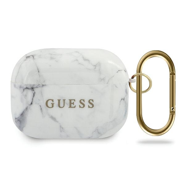 Apple AirPods Pro Guess Marble Collection (GUACAPTPUMAWH) ausinių dėklas baltos spalvos
