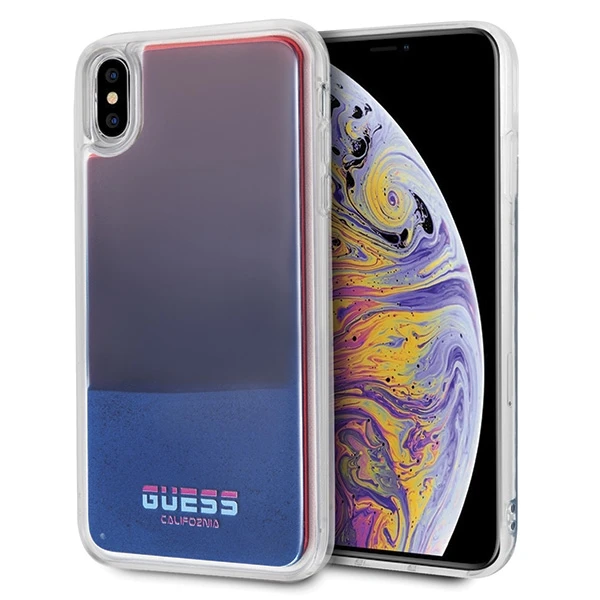 Dėklas GUESS HARD CASE CALIFORNIA šviečia tamsoje GUHCI65GLCRE IPHONE XS MAX Raudonas