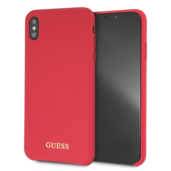 Guess GUHCI65LSGLRE iPhone Xs Max raudonas/raudonas kietas silikoninis dėklas