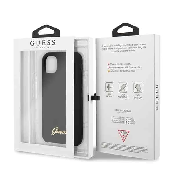 Dėklas GUESS HARD CASE VINTAGE GOLD LOGO GUHCN58LSLMGBK IPHONE 11 PRO Juodas