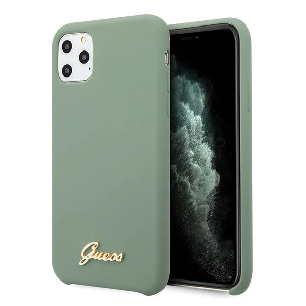 Dėklas GUESS HARD CASE VINTAGE GOLD LOGO GUHCN58LSLMGGR IPHONE 11 PRO Žalias