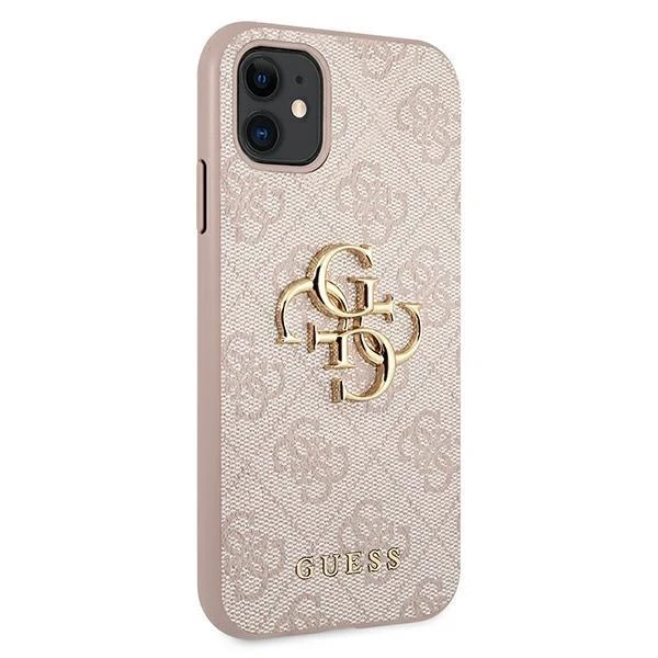Apple iPhone 11 6.1 „Guess dėklas 4G Big Metal Logo GUHCN614GMGPI rožinės spalvos