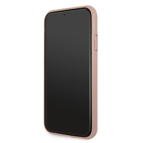 Apple iPhone 11 6.1 „Guess dėklas 4G Big Metal Logo GUHCN614GMGPI rožinės spalvos