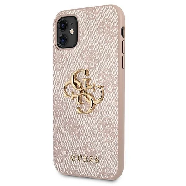 Apple iPhone 11 6.1 „Guess dėklas 4G Big Metal Logo GUHCN614GMGPI rožinės spalvos
