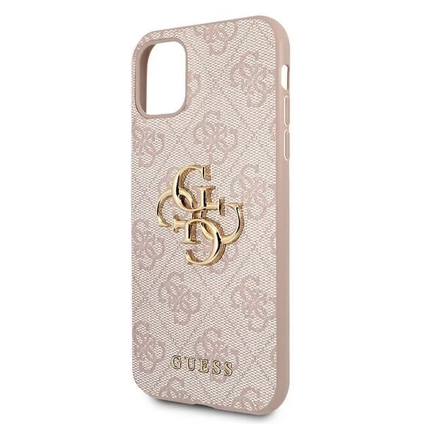 Apple iPhone 11 6.1 „Guess dėklas 4G Big Metal Logo GUHCN614GMGPI rožinės spalvos
