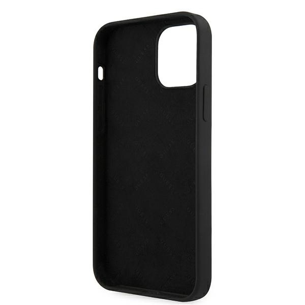 Apple iPhone 12 Pro Max Guess dėklas silikoninis Vintage (GUHCP12LLSVSBW) juodos spalvos