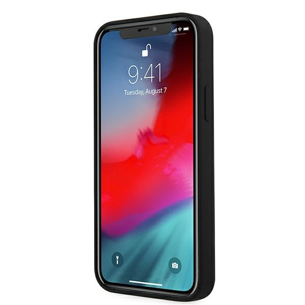 Apple iPhone 12 Pro Max Guess dėklas silikoninis Vintage (GUHCP12LLSVSBW) juodos spalvos