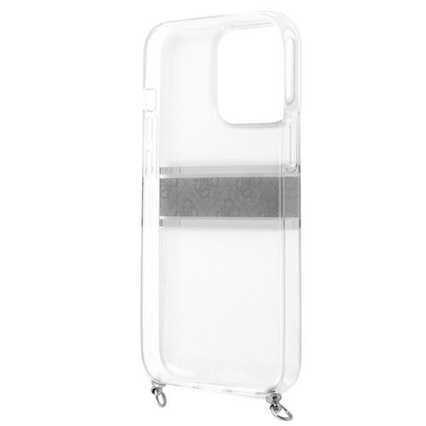 Dėklas Guess GUHCP13LKC4GBSI iPhone 13 Pro / 136,1" Transparent hardcase 4G Pilkas Strap Sidabrinis Chain