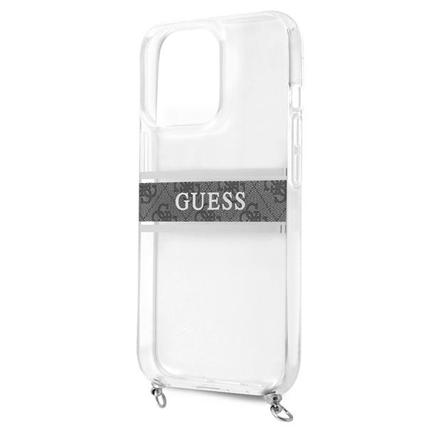 Dėklas Guess GUHCP13LKC4GBSI iPhone 13 Pro / 136,1" Transparent hardcase 4G Pilkas Strap Sidabrinis Chain