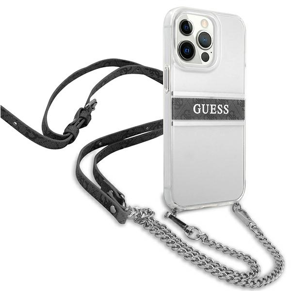 Dėklas Guess GUHCP13LKC4GBSI iPhone 13 Pro / 136,1" Transparent hardcase 4G Pilkas Strap Sidabrinis Chain