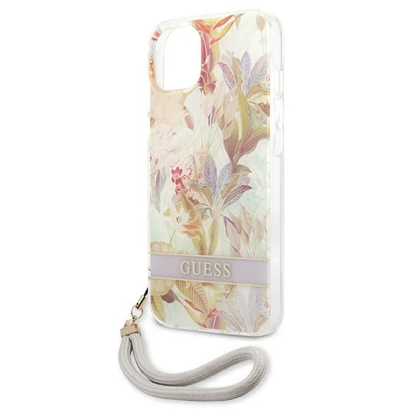 Dėklas Guess GUHCP13SHFLSU Apple iPhone 13 mini 5,4″ violetinė hardcase Flower Strap