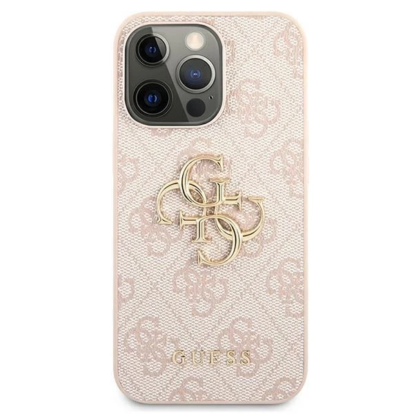 Apple iPhone 13 Pro Max 6,7″ Guess dėklas 4G Big Metal Logo GUHCP13X4GMGPI rožinės spalvos