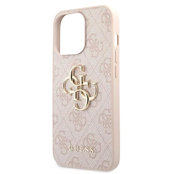 Apple iPhone 13 Pro Max 6,7″ Guess dėklas 4G Big Metal Logo GUHCP13X4GMGPI rožinės spalvos