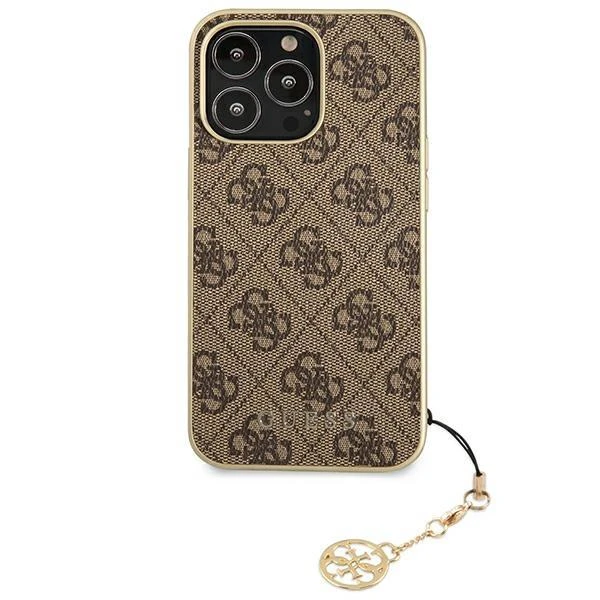 Dėklas Cg Mobile France GUHCP13LGF4GBR Guess 4G Charms Zadní Kryt pro iPhone 13 Pro Brown (ruda)