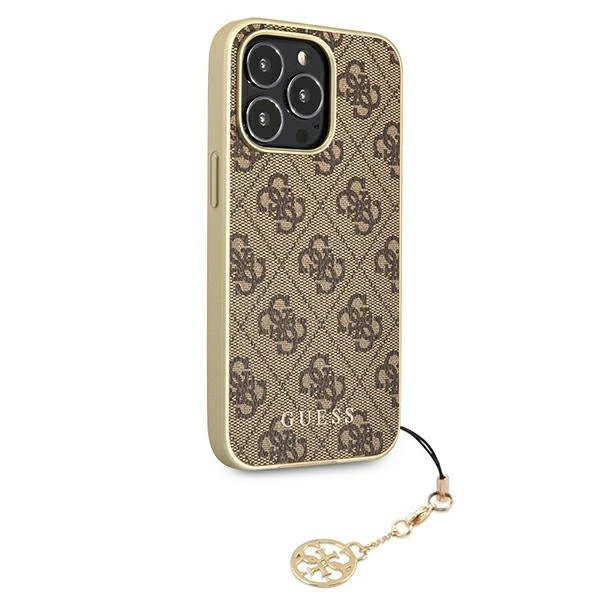 Dėklas Cg Mobile France GUHCP13LGF4GBR Guess 4G Charms Zadní Kryt pro iPhone 13 Pro Brown (ruda)