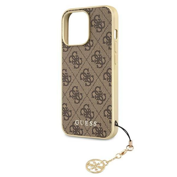 Dėklas Cg Mobile France GUHCP13LGF4GBR Guess 4G Charms Zadní Kryt pro iPhone 13 Pro Brown (ruda)
