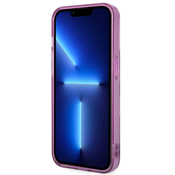 GUESS GUHCP14LHGPLHF IPHONE 14 PRO 6.1" FUKSIJOS SPALVOS KIETAS DĖKLAS SU PORCELANO KOLEKCIJA