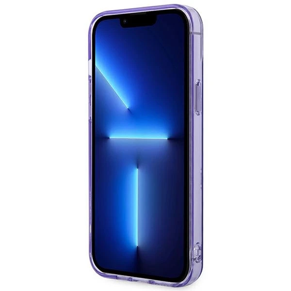 „Guess“ GUHCP14MHTPPTL iPhone 14 Plus/15 Plus 6.7" kietas alyvinis dėklas su bijūnų blizgučiais