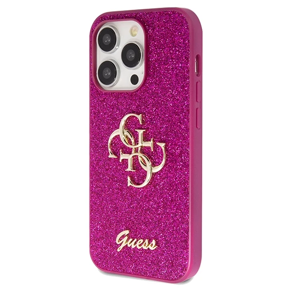 Dėklas GUESS GUHCP15LHG4SGU IPHONE 15 PRO 6.1 "PURPLE/PURPLE HARDCASE GLITTER SCRIPT BIG 4G