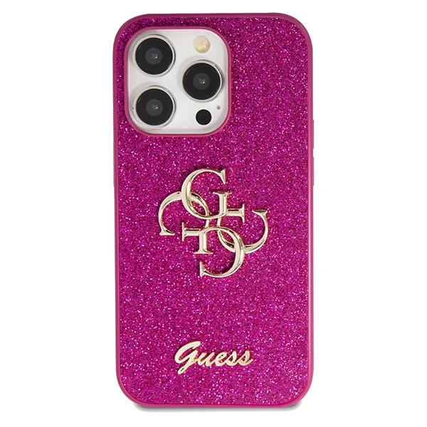 Dėklas GUESS GUHCP15LHG4SGU IPHONE 15 PRO 6.1 "PURPLE/PURPLE HARDCASE GLITTER SCRIPT BIG 4G