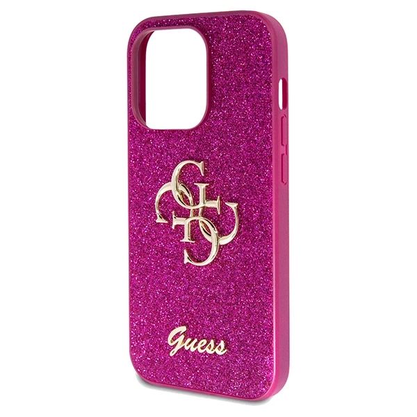 Dėklas GUESS GUHCP15LHG4SGU IPHONE 15 PRO 6.1 "PURPLE/PURPLE HARDCASE GLITTER SCRIPT BIG 4G