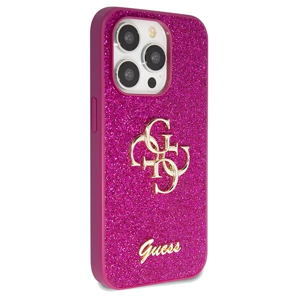 Dėklas GUESS GUHCP15LHG4SGU IPHONE 15 PRO 6.1 "PURPLE/PURPLE HARDCASE GLITTER SCRIPT BIG 4G