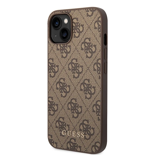 Dėklas GUESS GUHCP15MG4GFBR IPHONE 15 PLUS / 14 PLUS 6.7 "BRONZE / BROWN HARD CASE 4G METAL GOLD LOGO