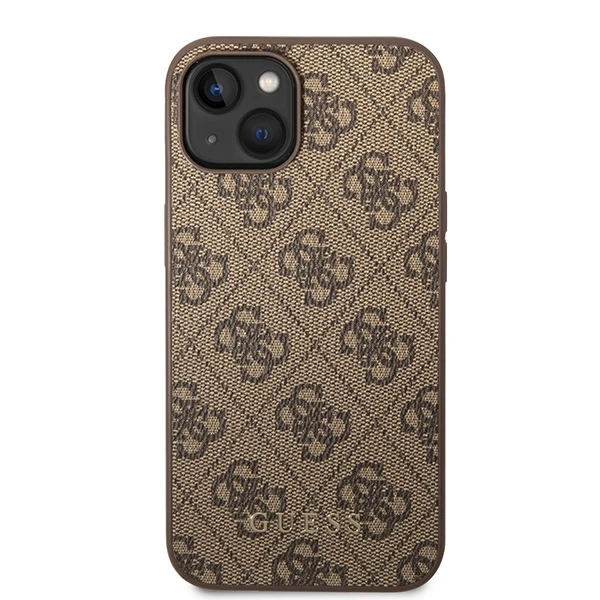 Dėklas GUESS GUHCP15MG4GFBR IPHONE 15 PLUS / 14 PLUS 6.7 "BRONZE / BROWN HARD CASE 4G METAL GOLD LOGO