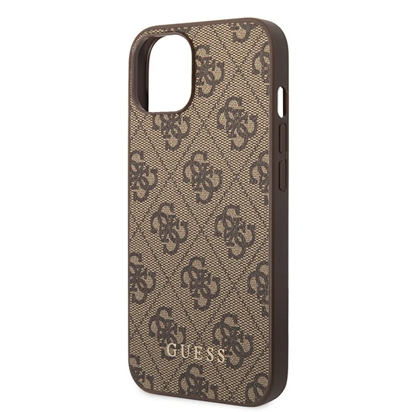 Dėklas GUESS GUHCP15MG4GFBR IPHONE 15 PLUS / 14 PLUS 6.7 "BRONZE / BROWN HARD CASE 4G METAL GOLD LOGO