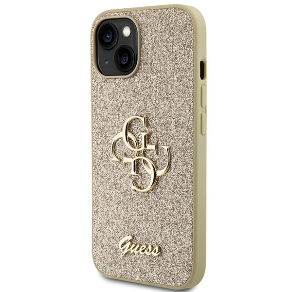 Dėklas GUESS GUHCP15MHG4SGD IPHONE 15 PLUS / 14 PLUS 6.7 "GOLD / GOLD HARDCASE GLITTER SCRIPT BIG 4G