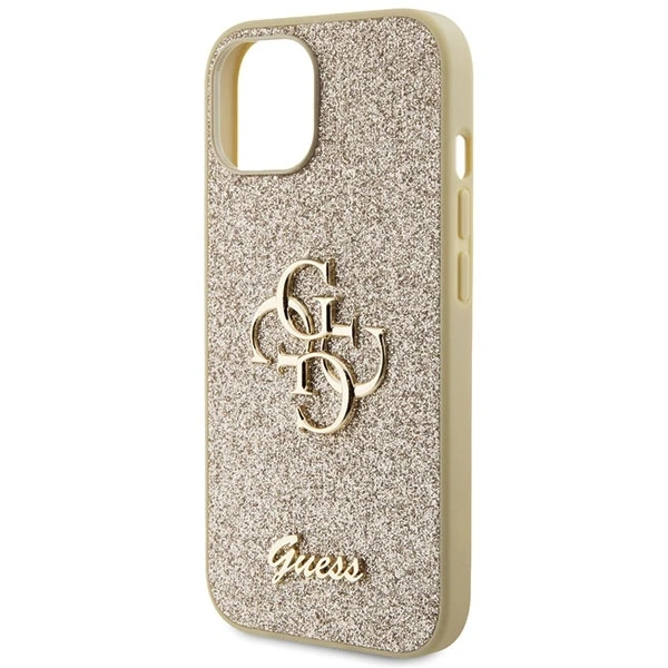Dėklas GUESS GUHCP15MHG4SGD IPHONE 15 PLUS / 14 PLUS 6.7 "GOLD / GOLD HARDCASE GLITTER SCRIPT BIG 4G
