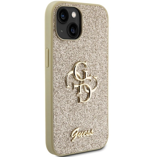 Dėklas GUESS GUHCP15MHG4SGD IPHONE 15 PLUS / 14 PLUS 6.7 "GOLD / GOLD HARDCASE GLITTER SCRIPT BIG 4G
