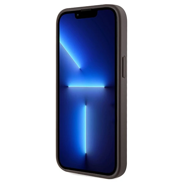 Apple iPhone 13 / 14 / 15 Guess dėklas 4G Printed Stripes MagSafe (GUHMP15SP4RPSW) rudos spalvos