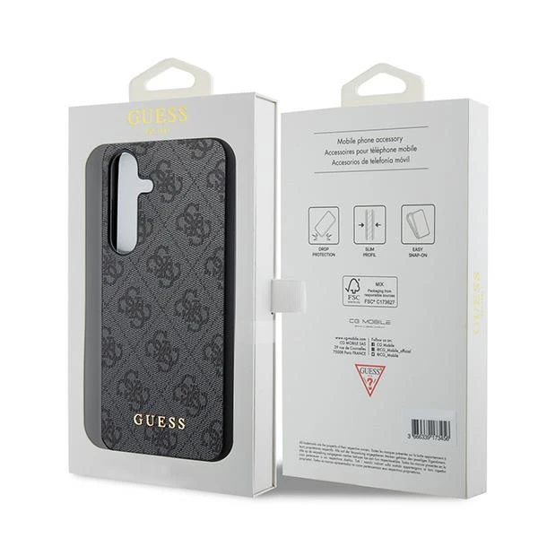 Guess GUOHCSA35G4GFGR A35 A356 juodos spalvos kietas dėklas 4G Metal Gold Logo